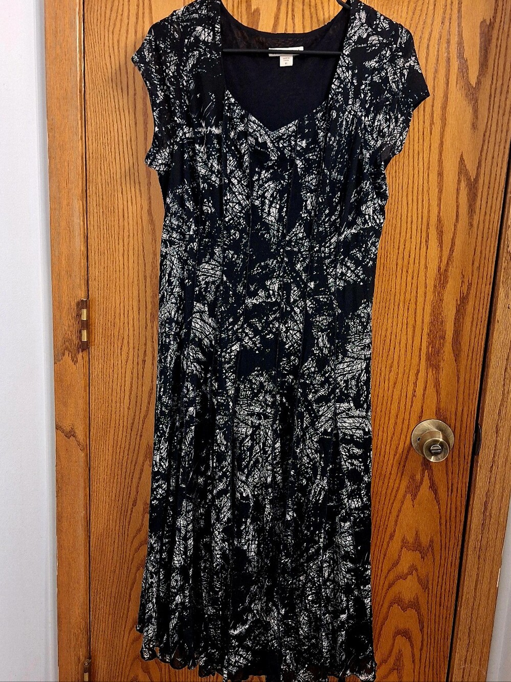 Coldwater Creek Black and White Printed Maxi Dress